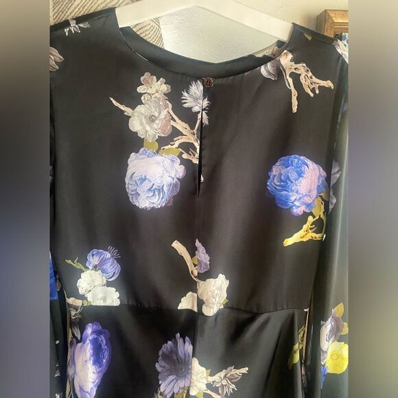 Acne Studios Big Flower Black  Mini Dress Size Small - Picture 13 of 16